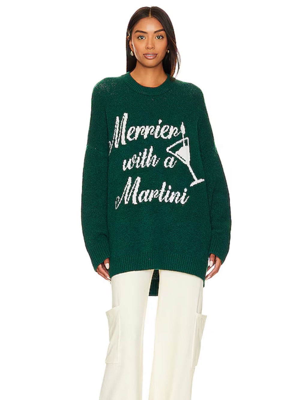 'Merrier with a Martini' Crewneck Sweater